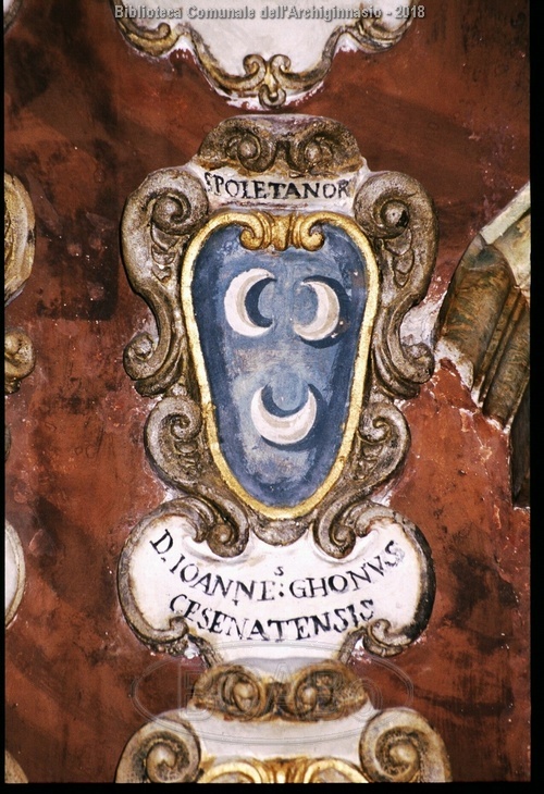 Bologna, Palazzo dell'Archiginnasio, piano superiore, aula I dei legisti, parete settentrionale, 155